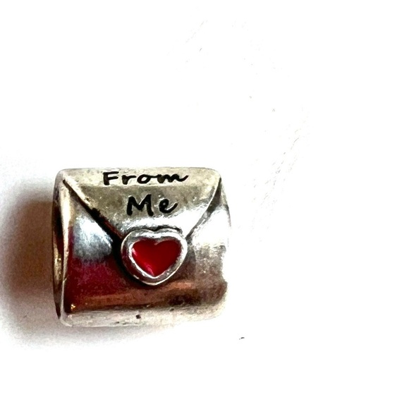 Pandora Love Letter, Red Enamel Sterling Silver Charm Bead - Picture 7 of 10